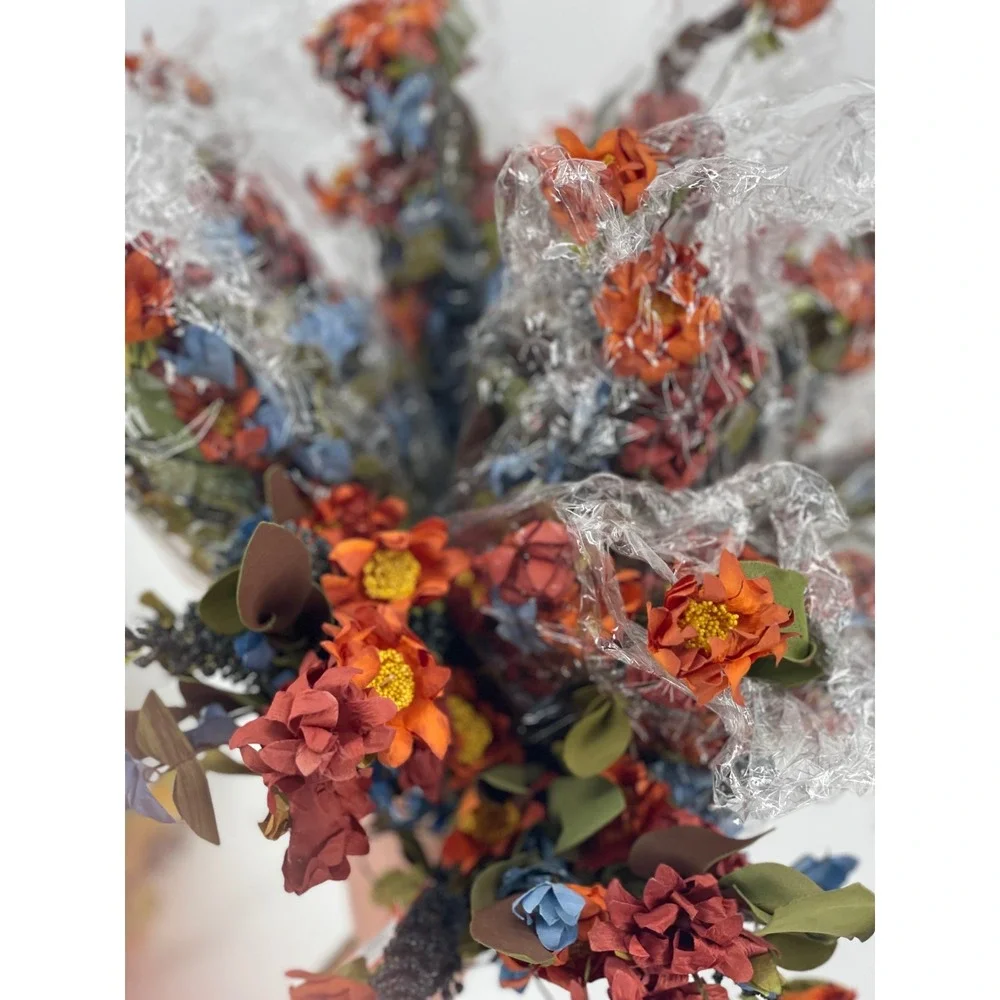 Lot of 57 Ashland Floral Decor Orange Blue Fall Wildflower Pumpkins Foliage NEW